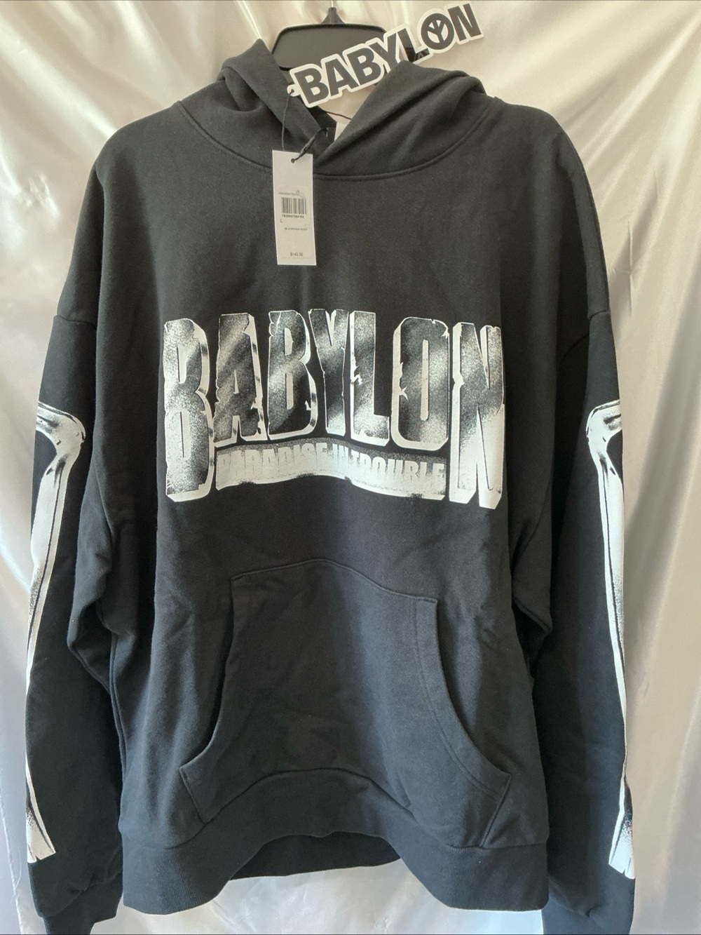 NWT Babylon Paradise Black Hoodie Large